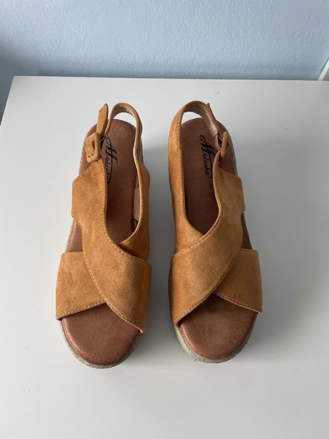 Sandalias Marrón Plataforma Mujer