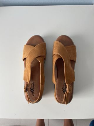 Sandalias Marrón Plataforma Mujer