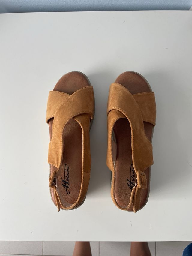 Sandalias Marrón Plataforma Mujer