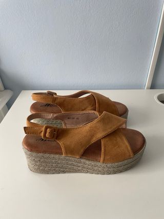 Sandalias Marrón Plataforma Mujer