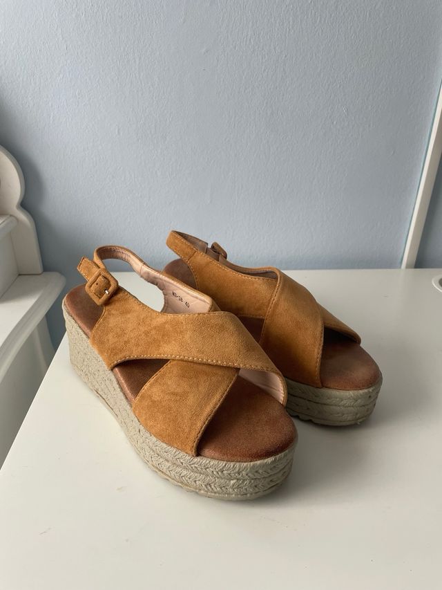 Sandalias Marrón Plataforma Mujer