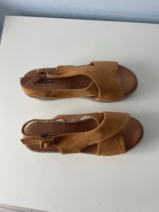 Sandalias Marrón Plataforma Mujer