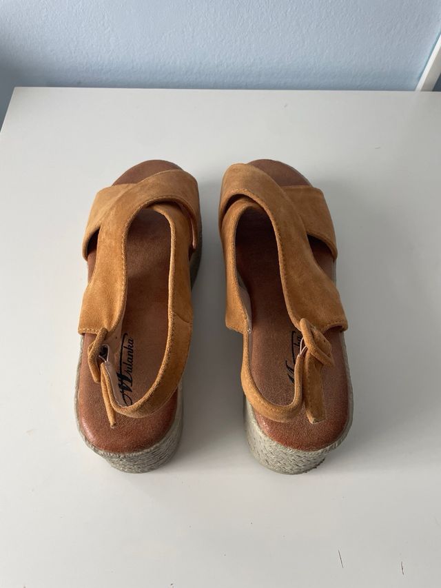 Sandalias Marrón Plataforma Mujer