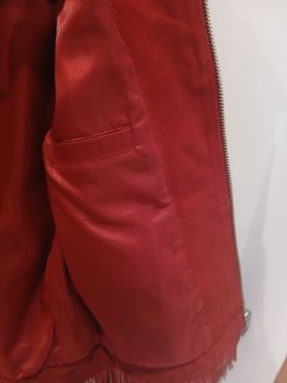 Cazadora roja ante flecos  Mango