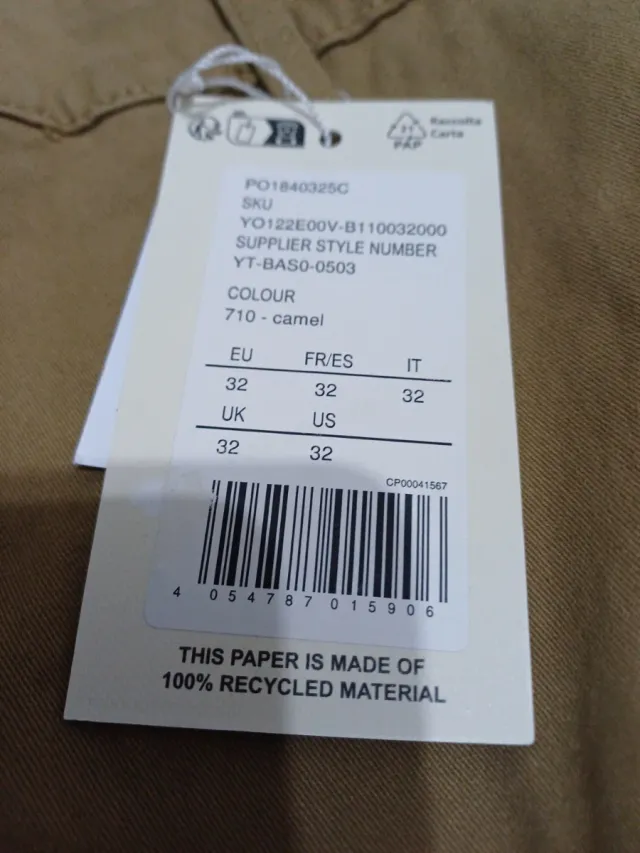 Pantalón cargo camel hombre