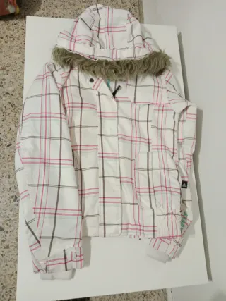 Abrigo Firefly cuadros rosa y blanco