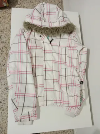 Abrigo Firefly cuadros rosa y blanco