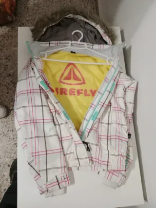 Abrigo Firefly cuadros rosa y blanco