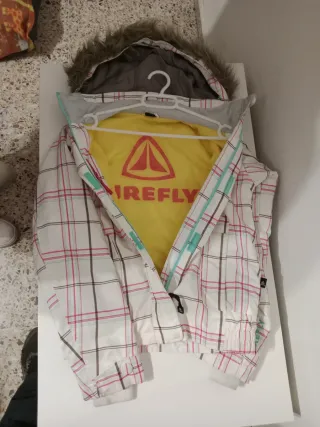 Abrigo Firefly cuadros rosa y blanco