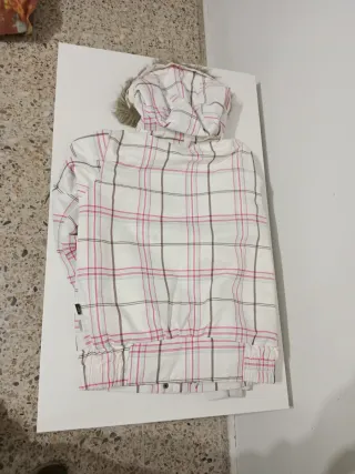 Abrigo Firefly cuadros rosa y blanco