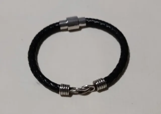 Pulsera Cuero Trenzado Hombre Cierre Magnético