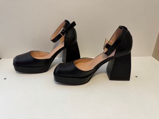 Zapatos negros plataforma tacón ancho
