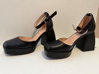 Zapatos negros plataforma tacón ancho