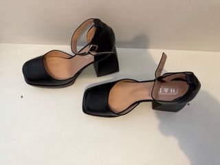 Zapatos negros plataforma tacón ancho