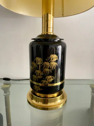 Lámpara de mesa CLAR vintage negra y dorada