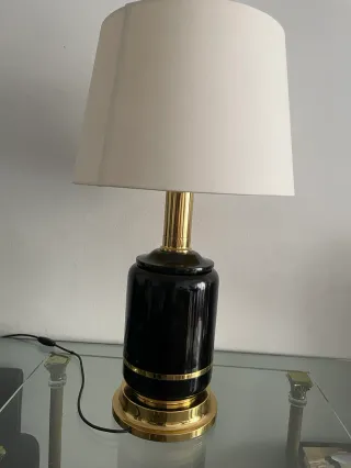 Lámpara de mesa CLAR vintage negra y dorada