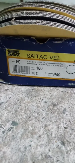 Discos Lija SAITAC-VEL 180mm P40