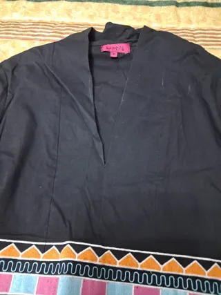 Vestido vintage Boutik XL negro con bordado