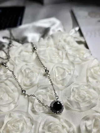 Collana Diamante Moissanite Nero Certificato GRA