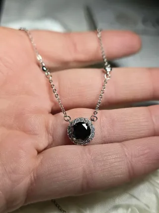 Collana Diamante Moissanite Nero Certificato GRA