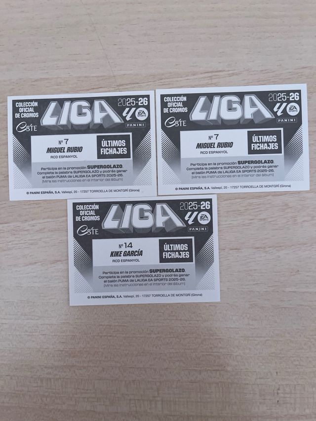 3 Cromos Ultimi Acquisti RCD Espanyol