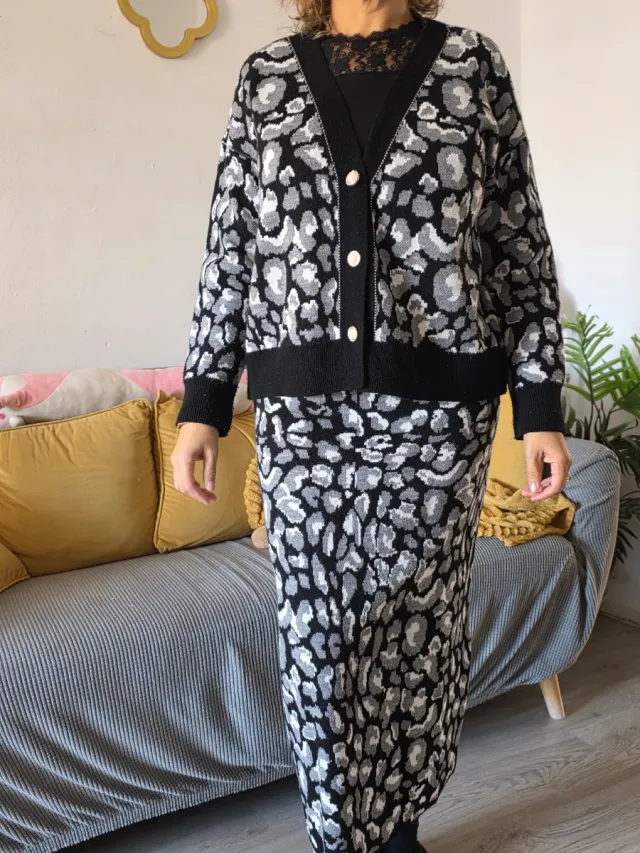 Conjunto estampado leopardo talla S