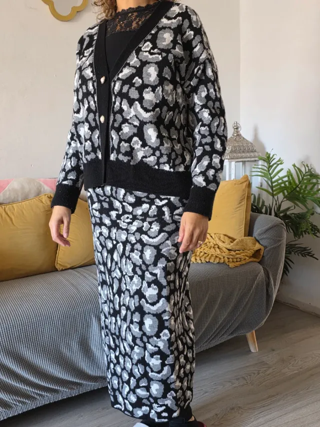 Conjunto estampado leopardo talla S