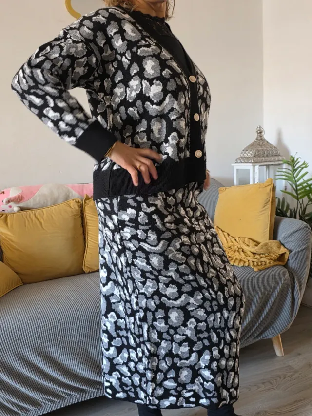 Conjunto estampado leopardo talla S