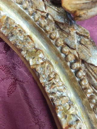 Antica cornice dorata intagliata a mecca '700