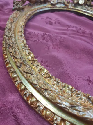 Antica cornice dorata intagliata a mecca '700