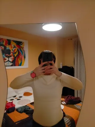 Jersey cuello alto blanco