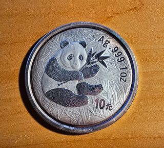 Moneda Conmemorativa China Panda de Plata Año 200