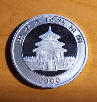 Moneda Conmemorativa China Panda de Plata Año 200