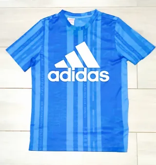 Camiseta Adidas rayas azules y blancas
