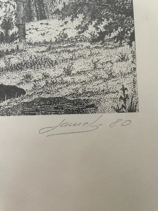 Litografia Castillo Paisaggio