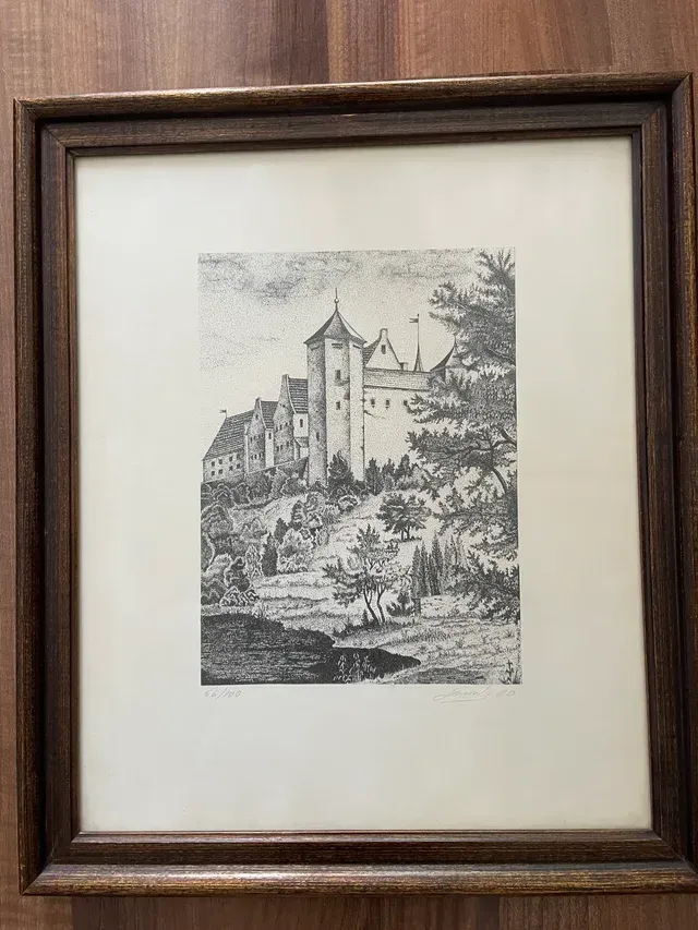 Litografia Castillo Paisaggio