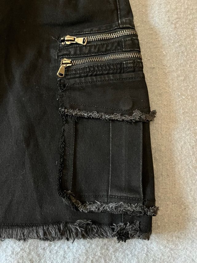 Falda vaquera negra cargo mujer Talla S