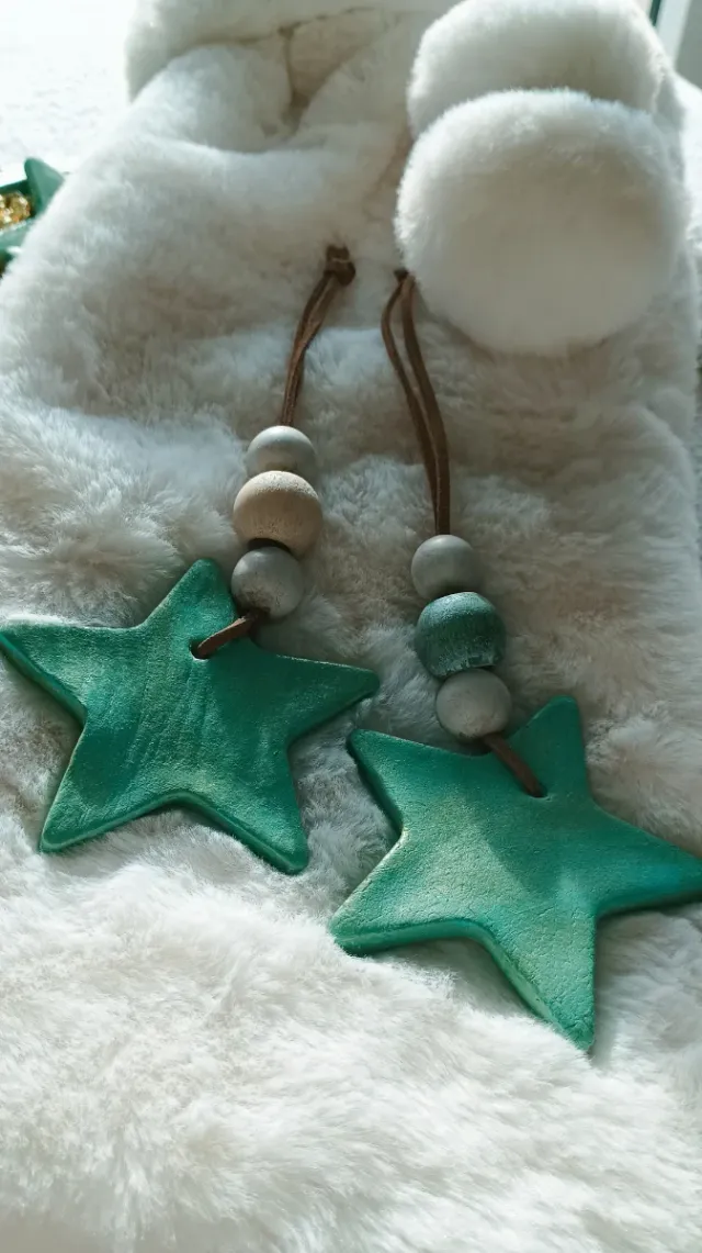 Pack de 8 Adornos Árbol Navidad Estrellas.