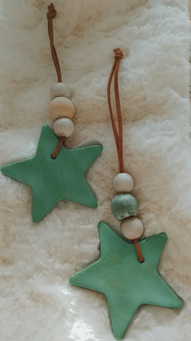 Pack de 8 Adornos Árbol Navidad Estrellas.