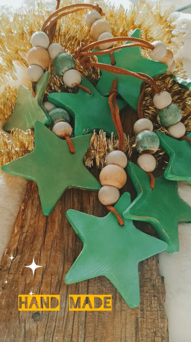 Pack de 8 Adornos Árbol Navidad Estrellas.