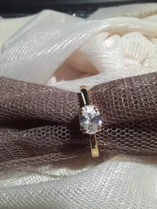 Anillo Chapado Oro 14k Circonita Talla 19