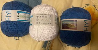 Lotes de 3 ovillos algodón FIYI con etiqueta