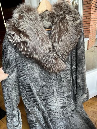 Abrigo Astracán Vintage Gris Talla Única