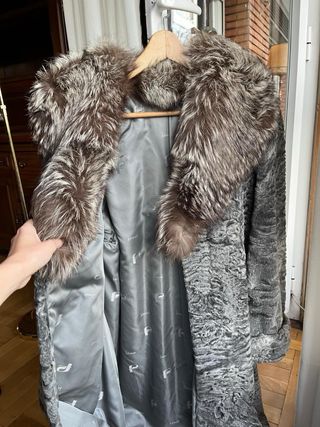 Abrigo Astracán Vintage Gris Talla Única