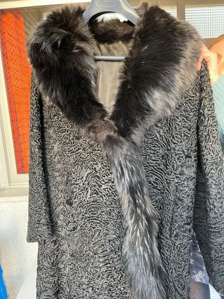 Abrigo Astracán Vintage Gris Talla Única