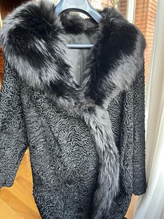 Abrigo Astracán Vintage Gris Talla Única