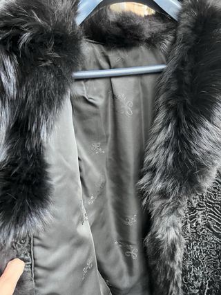 Abrigo Astracán Vintage Gris Talla Única