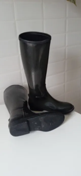 Botas de agua altas gris oscuro -verde