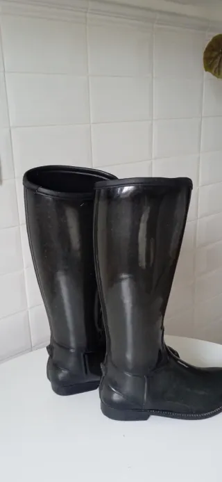 Botas de agua altas gris oscuro -verde