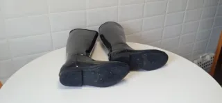 Botas de agua altas gris oscuro -verde